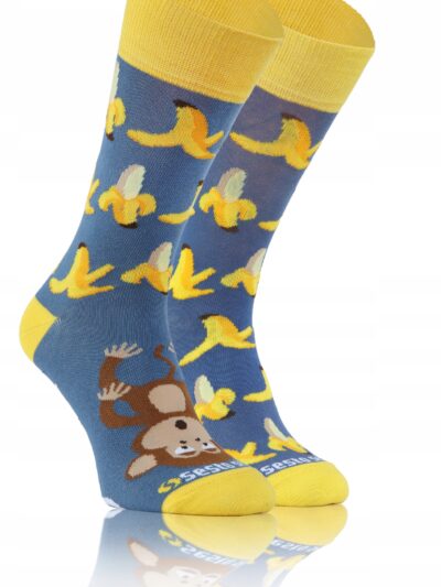 KOLOROWE SKARPETY W ŚMIESZNE WZORY sesto senso banan