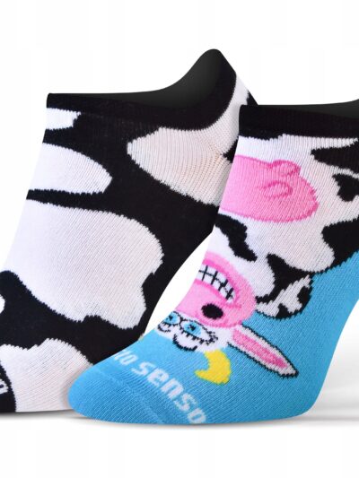 Kolorowe wesołe stopki NIE DO PARY krowa