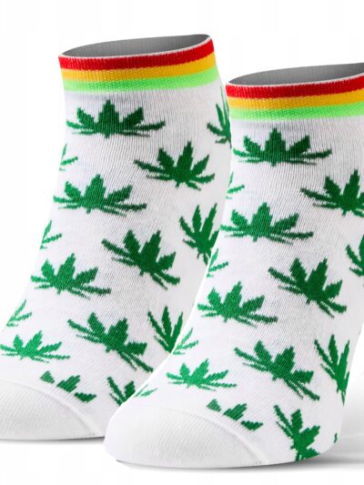 Kolorowe wesołe stopki NIE DO PARY liście pomarańczowe