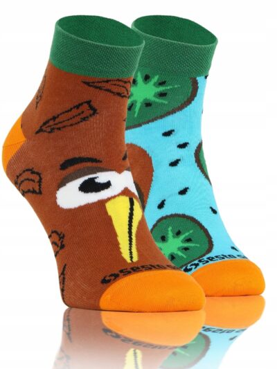 KOLOROWE zakostki SKARPETY W ŚMIESZNE WZORY sesto senso kiwi
