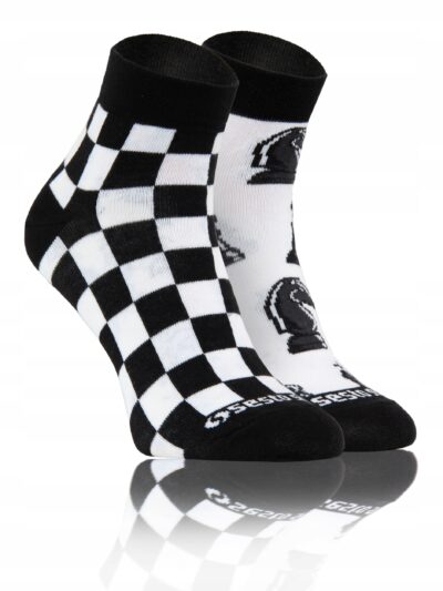 KOLOROWE zakostki SKARPETY W ŚMIESZNE WZORY sesto senso szach