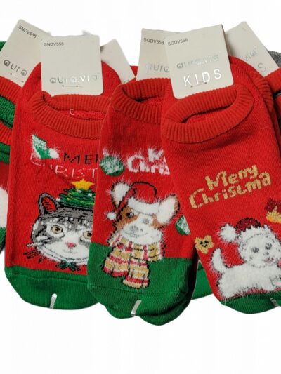 5 x Świąteczne Skarpety/KAPCIE dziecięce AuraVia FROTTE ABS