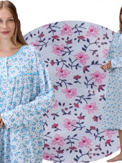 Koszula Nocna Ciepła Flanelowa FLANELA