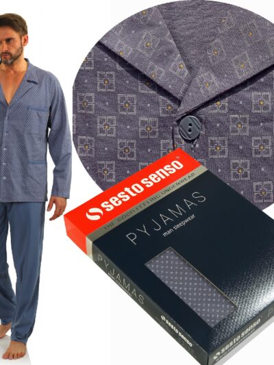 Sesto Senso piżama męska długi rękaw