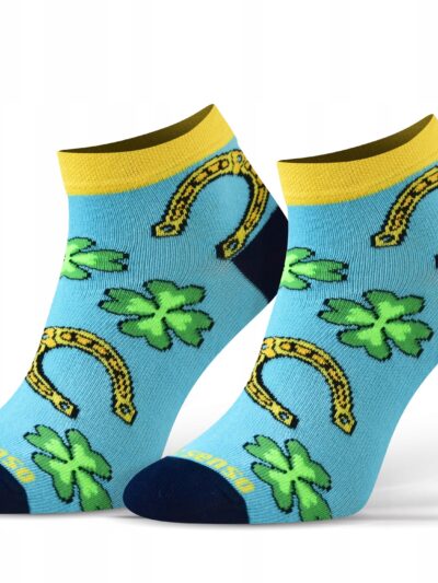 Kolorowe wesołe stopki NIE DO PARY podkowa