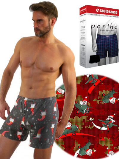 Luźne Świąteczne Bokserki polskiej firmy Sesto Senso