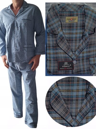 Flanelowa piżama męska FORMAX bawełna