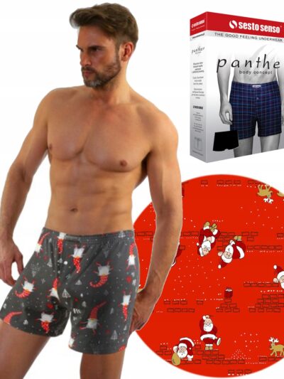 Luźne Świąteczne Bokserki polskiej firmy Sesto Senso