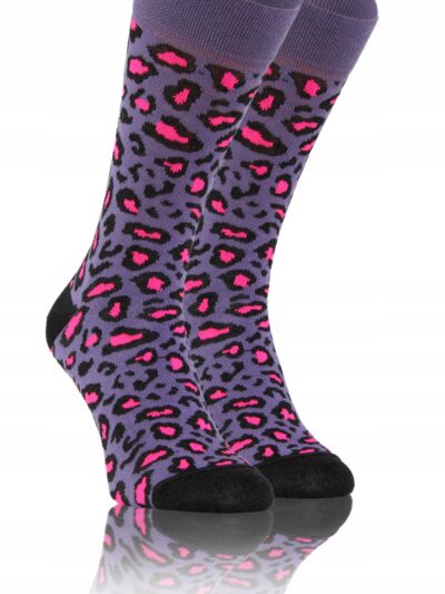 KOLOROWE SKARPETY W ŚMIESZNE WZORY sesto senso pant fiol