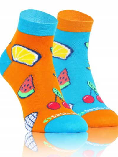 KOLOROWE zakostki SKARPETY W ŚMIESZNE WZORY sesto senso ananas pom