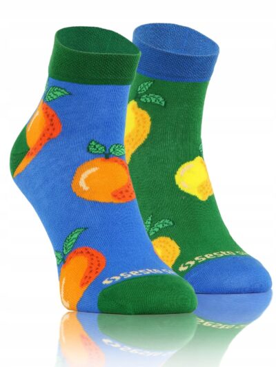 KOLOROWE zakostki SKARPETY W ŚMIESZNE WZORY sesto senso owoce nieb