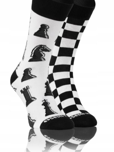 KOLOROWE SKARPETY W ŚMIESZNE WZORY sesto senso szach