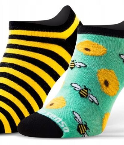 Kolorowe wesołe stopki NIE DO PARY pszczoła