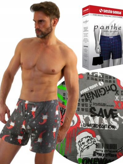 Luźne Świąteczne Bokserki polskiej firmy Sesto Senso