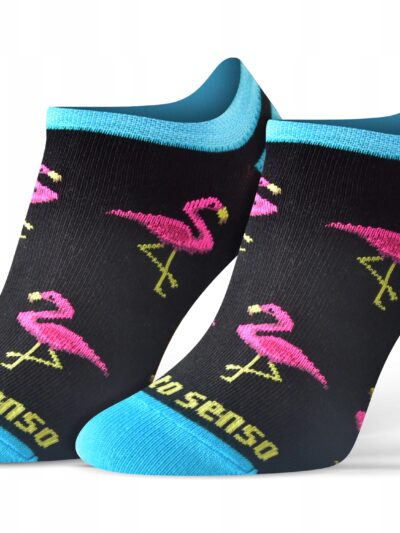 Kolorowe wesołe stopki NIE DO PARY flamingi